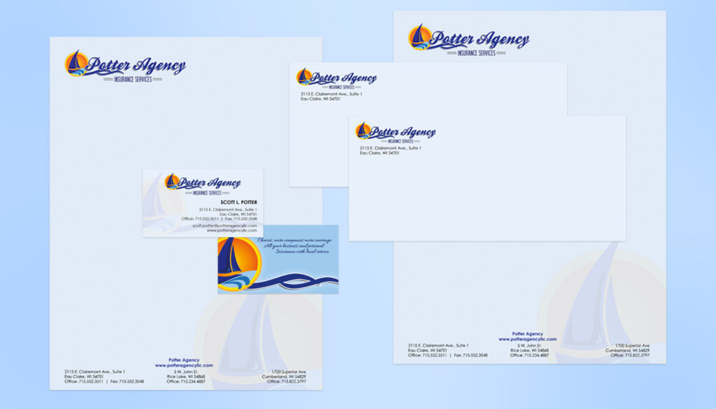 Potter Agency Insurance Services - Eau Claire's insurance agency. Stationary system for all offices.